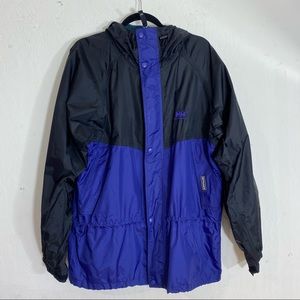 Helly Hansen packable windbreaker hoodie jacket size small Blue and Black